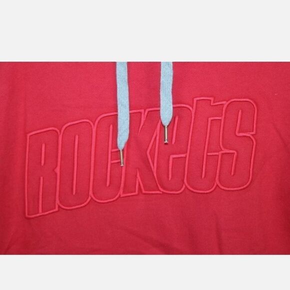 MITCHELL & NESS HOUSTON ROCKETS RED GRAY HOODED SW - Picture 8 of 12